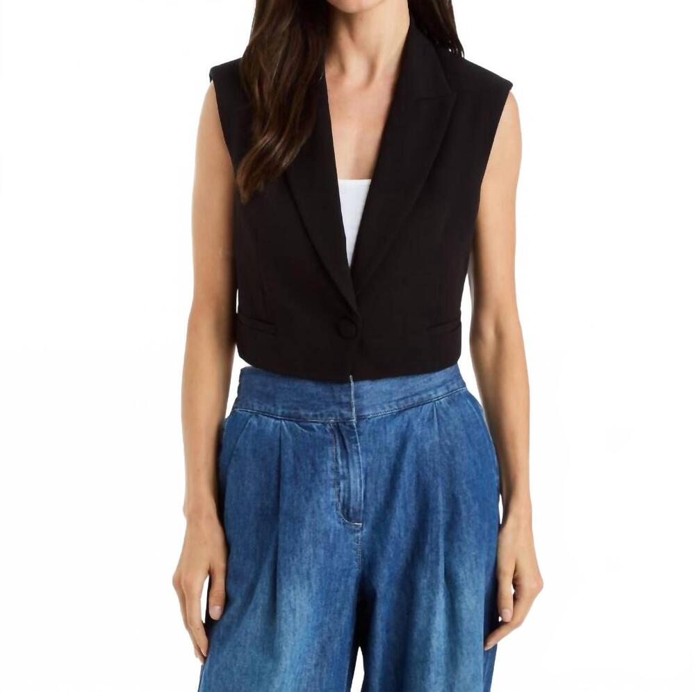 NEW DREW franka vest top in black